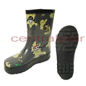 Hot Fashion Cool Skull Head Rubber Rain Boots (LRB006)